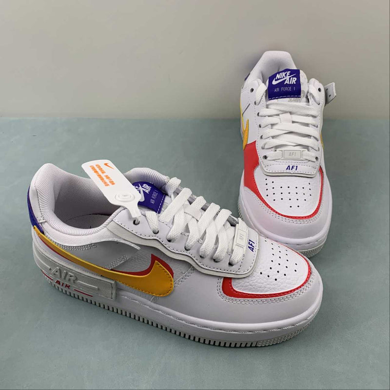 Nike Air Force 1 - Shadow - White / Sundial - Siren Red