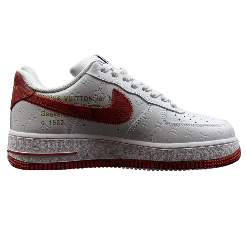 Nike Air Force 1 - Louis Vuitton - White and Red Flag