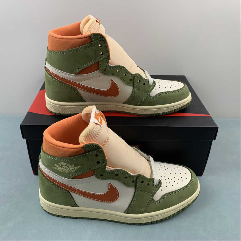 Nike Air Jordan 1 - Retro High OG - Celadon / SKY J Light Olive - Bright Mandarin