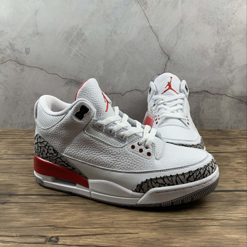 Nike Air Jordan 3 Retro - White / Fire Red - Cement Grey