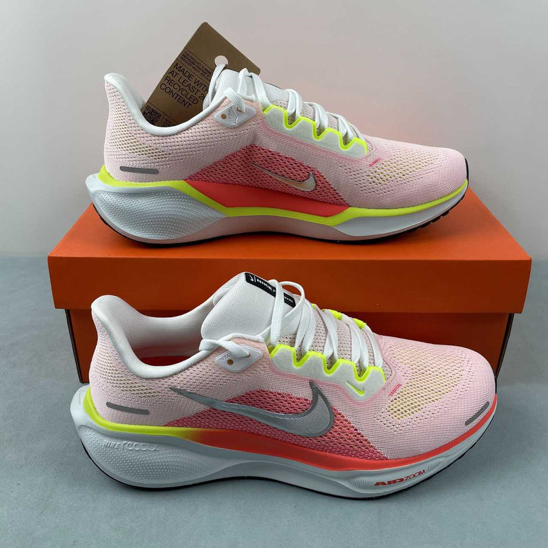 Nike Air Zoom - Pegasus 41 - White / Yellow Green / Deep Red / Glacier Blue / Black