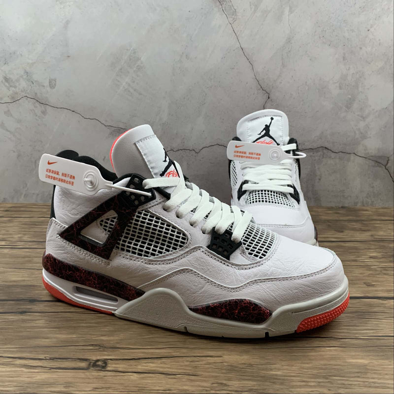 Nike Air Jordan 4 Retro - White / Black - Bright Crimson