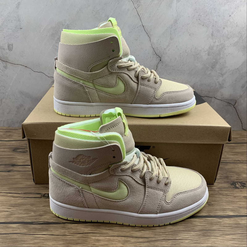 Nike Air Jordan 1 - Zoom Air CMFT - Camel Color / Grass Green