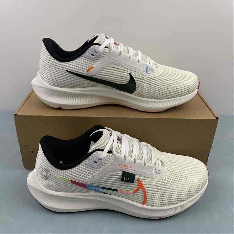 Nike Air Zoom - Pegasus 40 - Beige / Laser Orange / Dark Green / Black