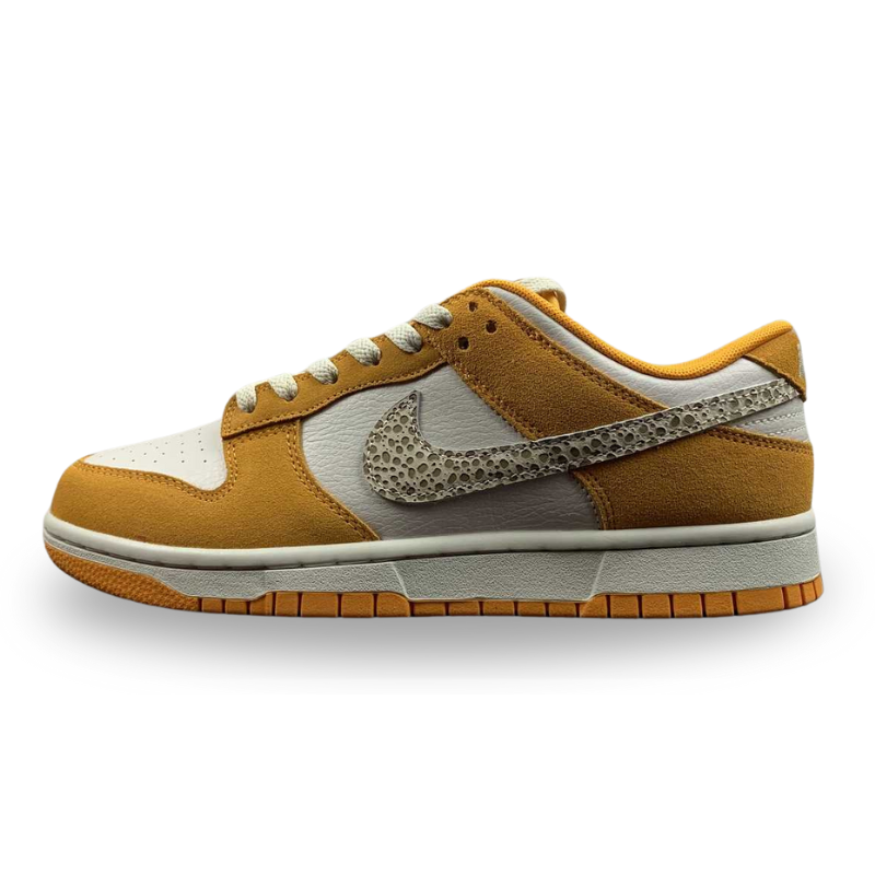 Nike Dunk Low - White / Orange / Safari Swoosh