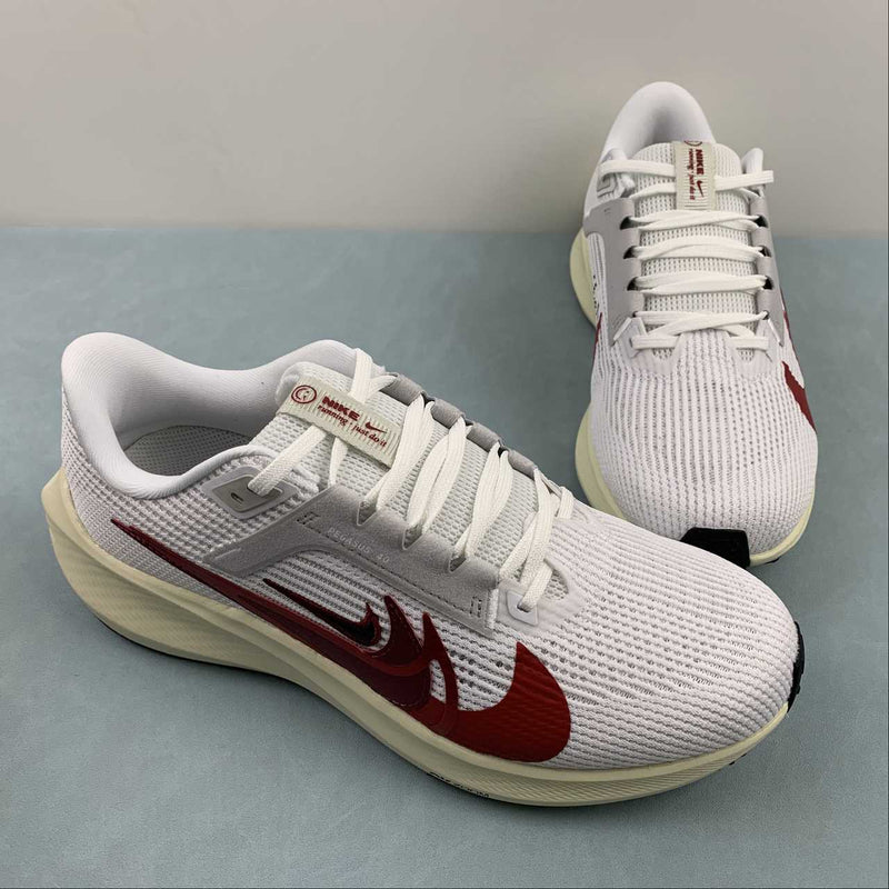 Nike Air Zoom - Pegasus 40 - White / Electroplated Red / Beige / Team Red / Black