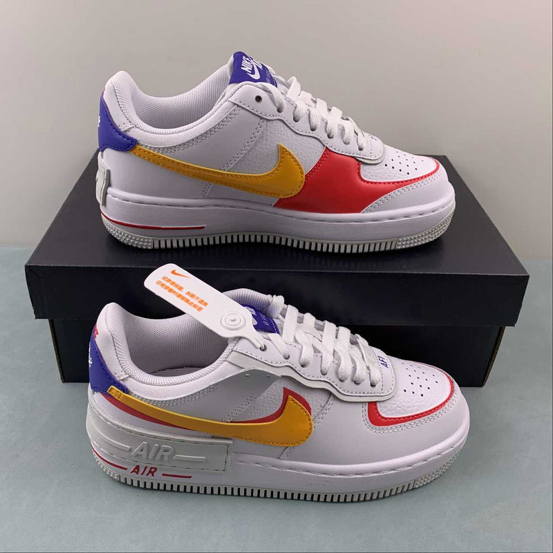 Nike Air Force 1 - Shadow - White / Sundial - Siren Red