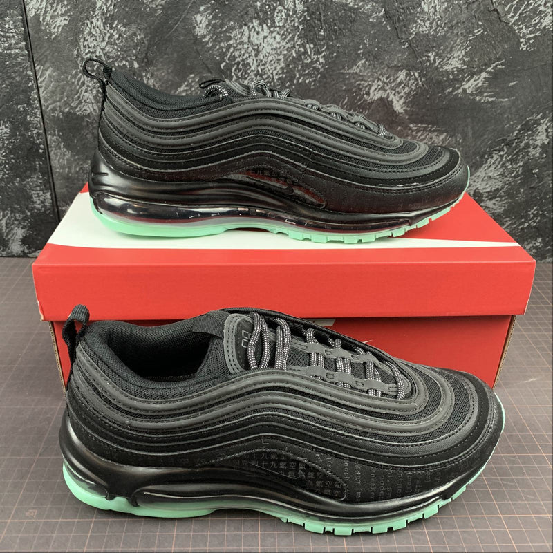 Nike Air Max 97 - Black / Black - Green Glow