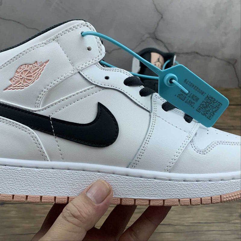 Nike Air Jordan 1 - MID GS - White / Anthracite - Arctic Orange