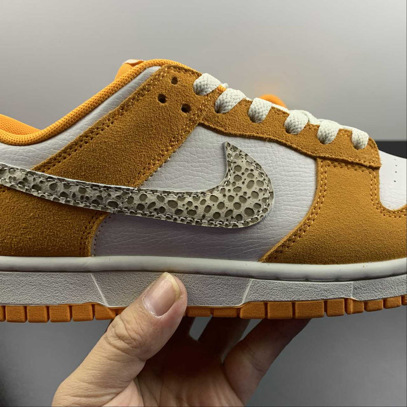 Nike Dunk Low - White / Orange / Safari Swoosh