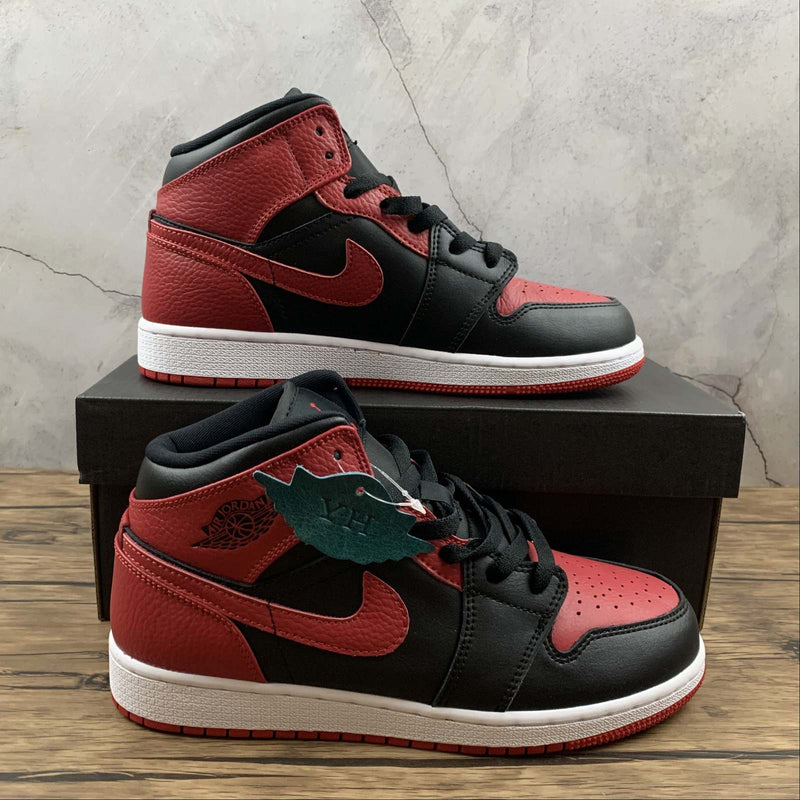 Nike Air Jordan 1 - MID GS - Bred / University Red / Black