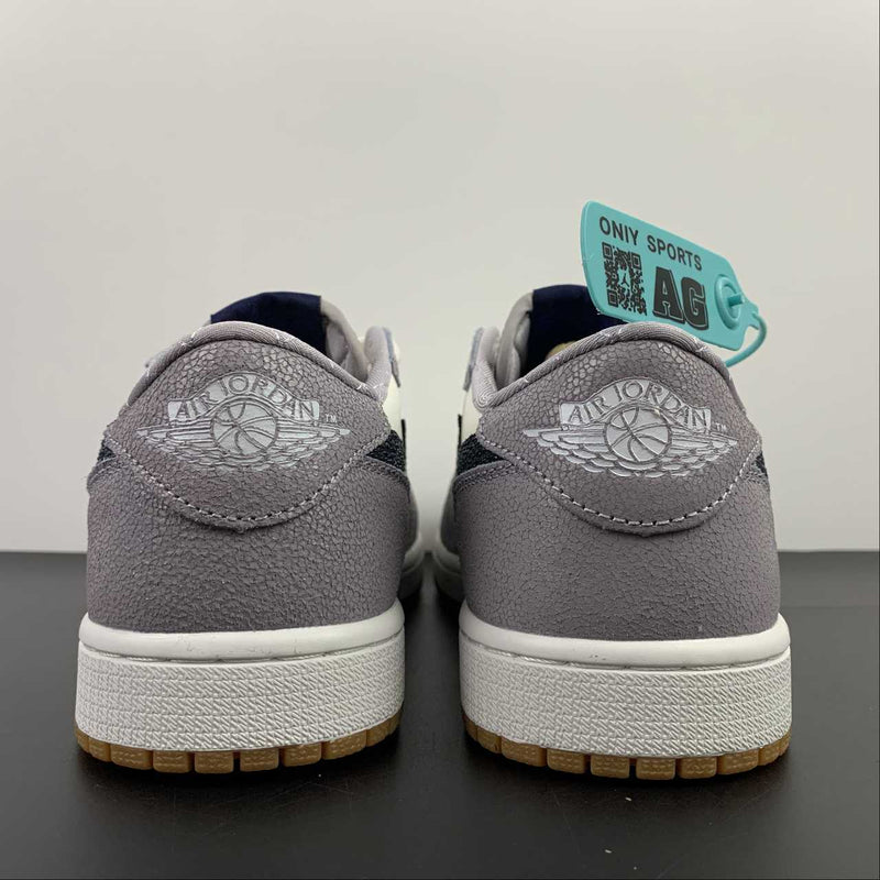 Nike Air Jordan 1 - Retro Low OG - White - Grey / Deep Blue