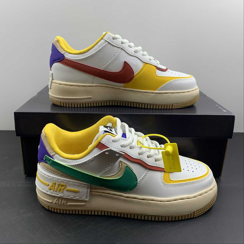 Nike Air Force 1 - Shadow - White / Yellow / Green