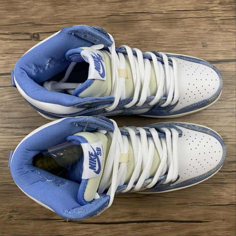 Nike Dunk Low - SB HIGH PRM QS - White / Royal Pulse - Dark Sulfur