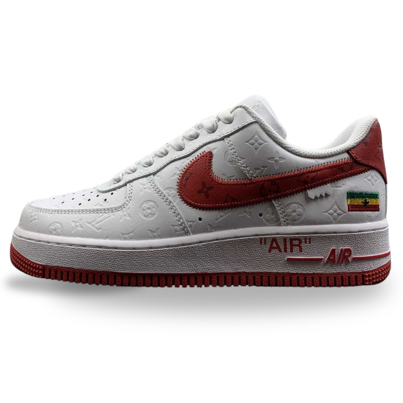 Nike Air Force 1 - Louis Vuitton - White and Red Flag