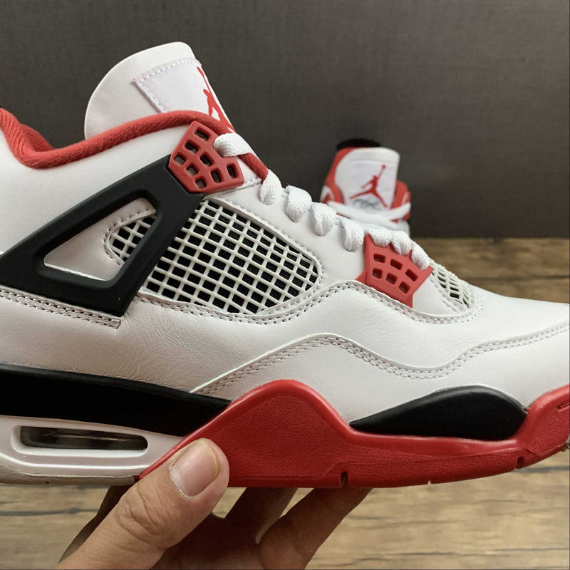 Nike Air Jordan 4 Retro - White / Fire Red - Black - Tech Grey