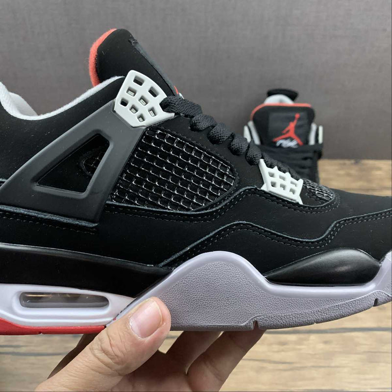 Nike Air Jordan 4 Retro - Black / Fire Red - Cement Grey