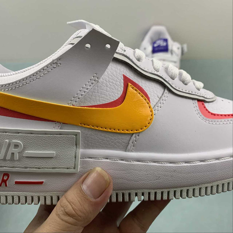 Nike Air Force 1 - Shadow - White / Sundial - Siren Red