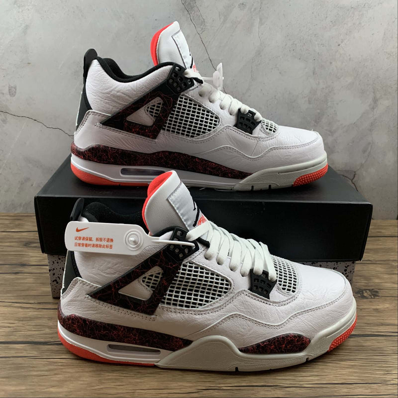 Nike Air Jordan 4 Retro - White / Black - Bright Crimson