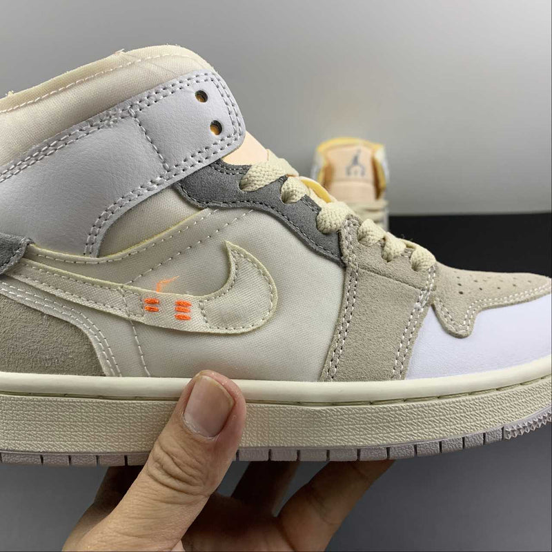 Nike Air Jordan 1 Mid SE Craft - White / Neutral Grey - Phantom