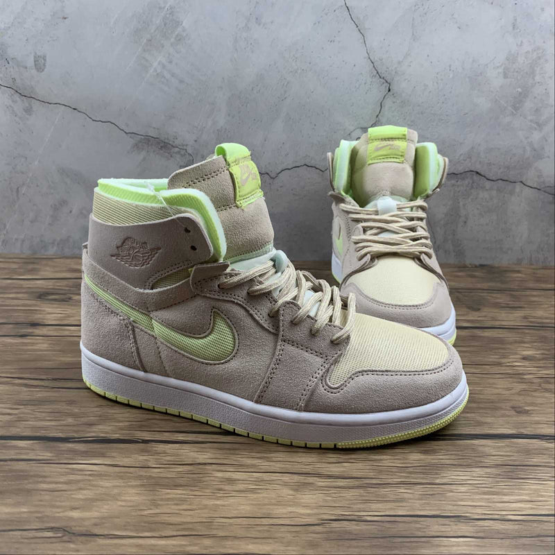 Nike Air Jordan 1 - Zoom Air CMFT - Camel Color / Grass Green