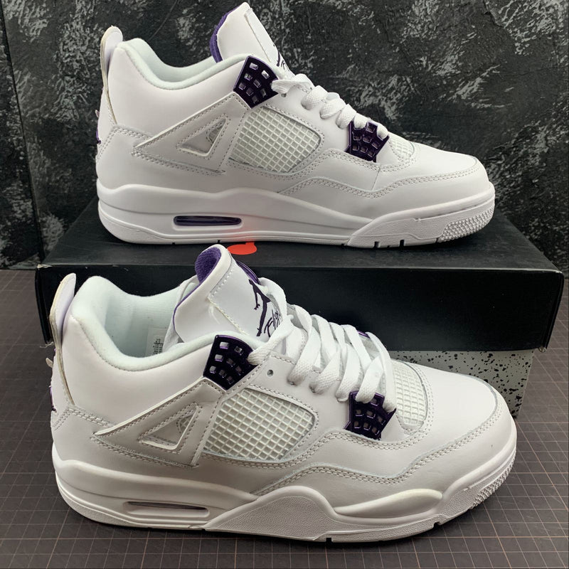 Nike Air Jordan 4 - Court Purple - White / Metallic Silver - Court Purple