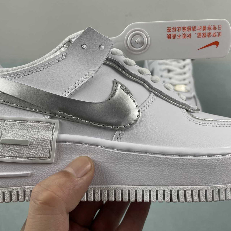 Nike Air Force 1 - Shadow - White / Metallic Silver