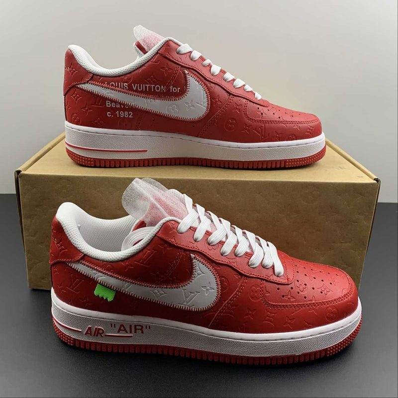 Nike Air Force 1 - Louis Vuitton - Red Embossing