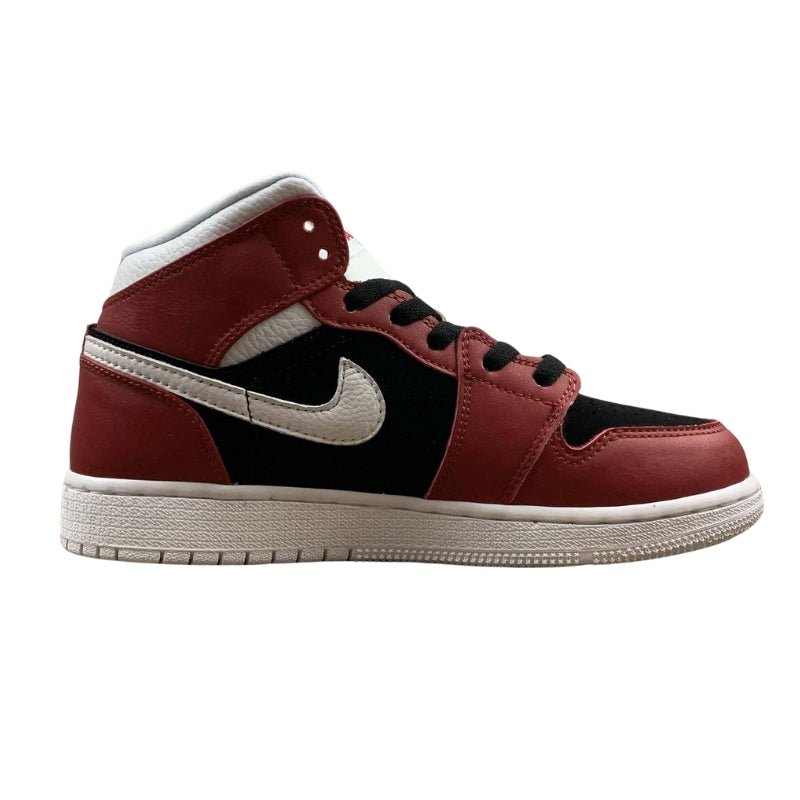 Nike Air Jordan 1 - MID GS - Black / University Red - White