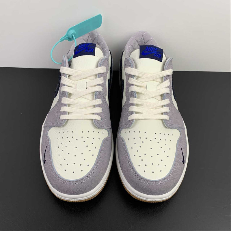 Nike Air Jordan 1 - Retro Low OG - White - Grey / Deep Blue