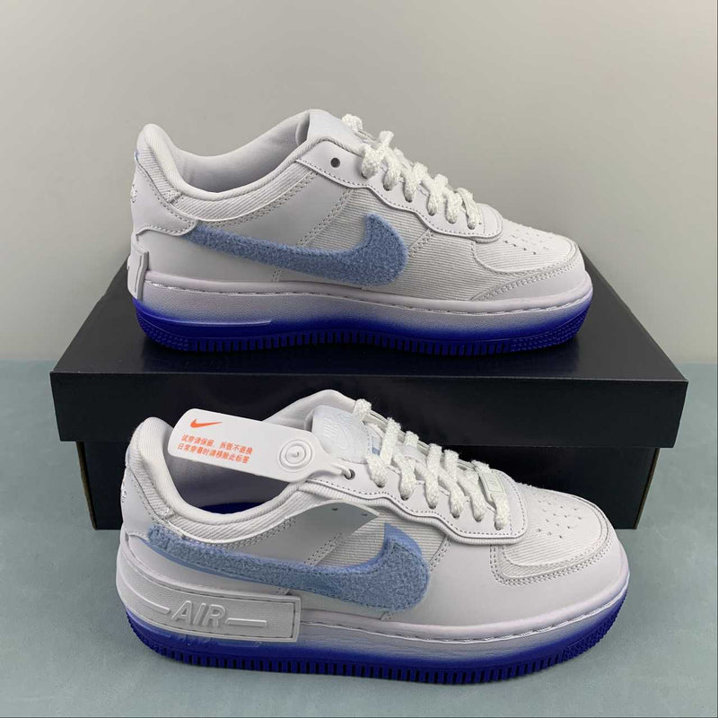 Nike Air Force 1 - Shadow - White / Royal Tint - Racer Blue