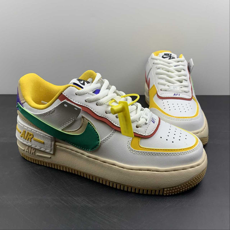 Nike Air Force 1 - Shadow - White / Yellow / Green