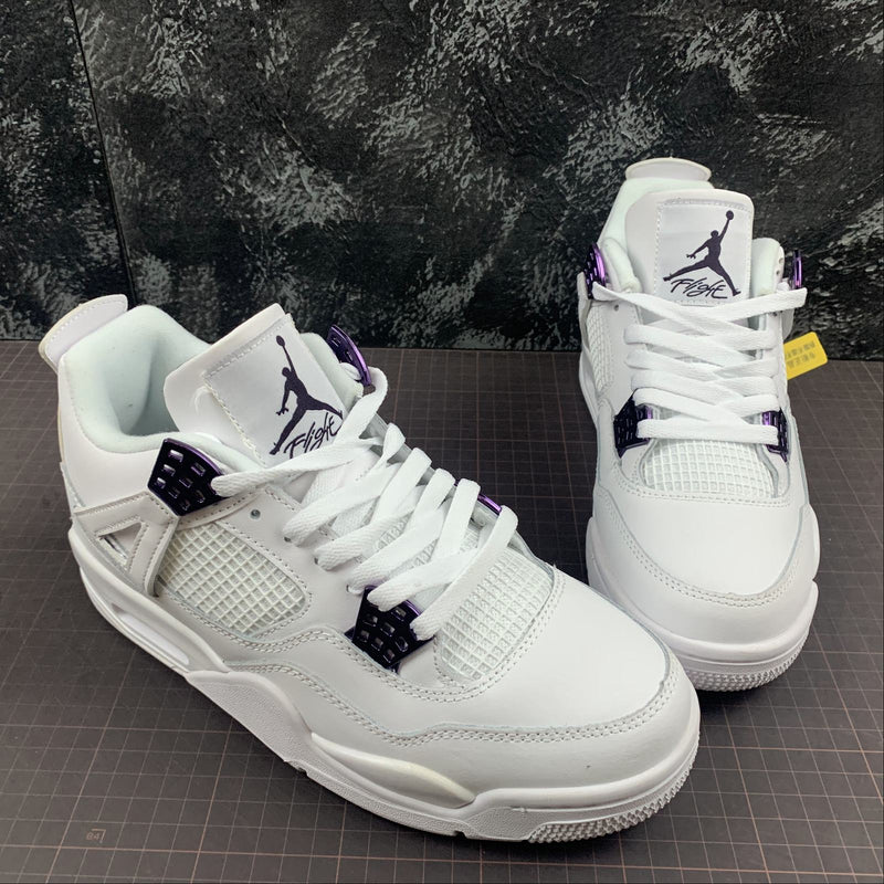 Nike Air Jordan 4 - Court Purple - White / Metallic Silver - Court Purple