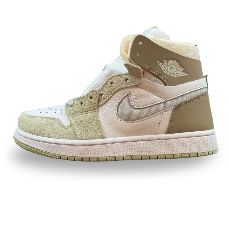 Nike Air Jordan 1 - Zoom Air CMFT - White / Grey Heather - Olive Aura