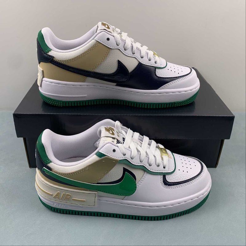 Nike Air Force 1 - Shadow - White / Midnight Navy - Melachite