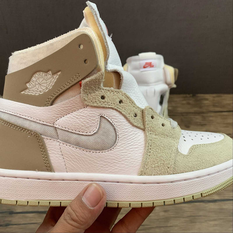 Nike Air Jordan 1 - Zoom Air CMFT - White / Grey Heather - Olive Aura