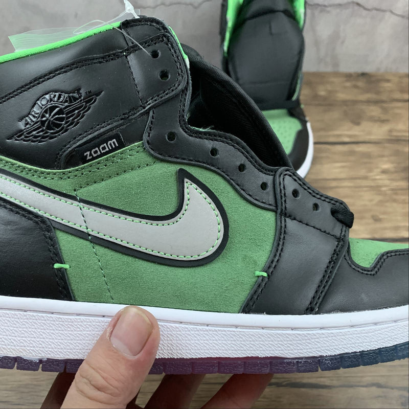 Nike Air Jordan 1 - HI Zoom AIR - Green Black / Black Sail