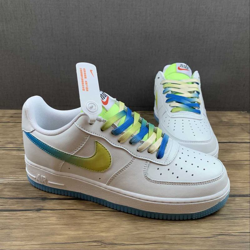 Nike Air Force 1 - '07 - SU19 - White / Fluorescent Green / Sky Blue