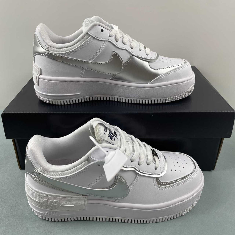 Nike Air Force 1 - Shadow - White / Metallic Silver