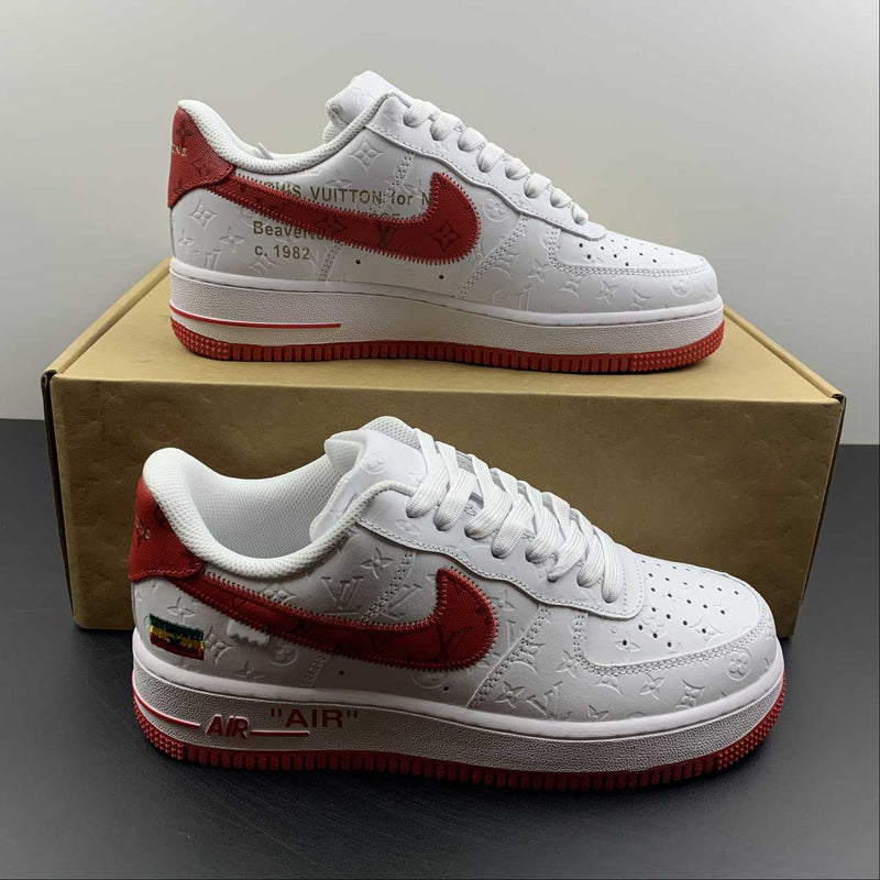 Nike Air Force 1 - Louis Vuitton - White and Red Flag