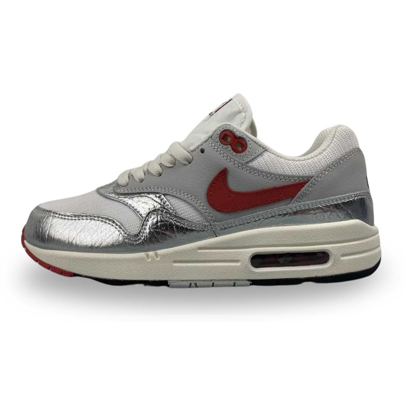 Nike Air Max 1 - PRM - Whiote / Chille Red