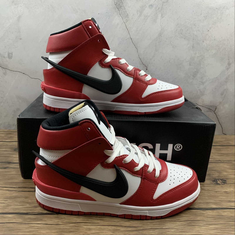 Nike Dunk Low - HI AMBUSH - Varsity Red / Black - White