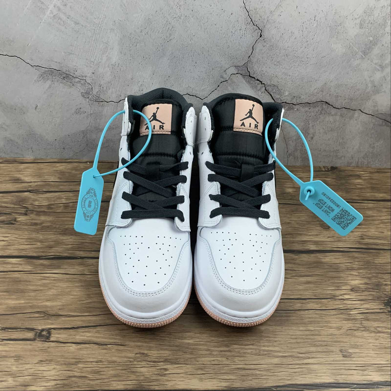 Nike Air Jordan 1 - MID GS - White / Anthracite - Arctic Orange