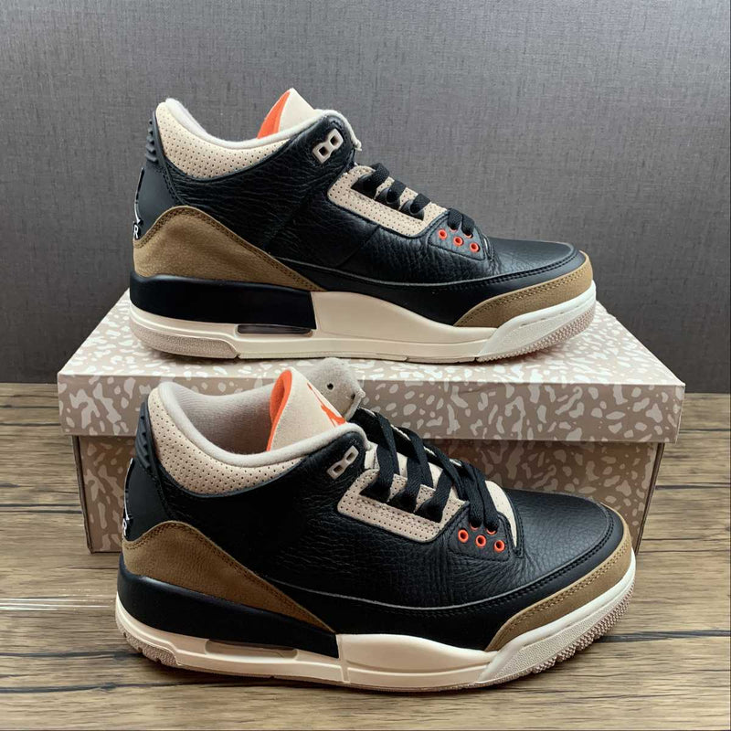 Nike Air Jordan 3 - Retro - Black / Rush Orange - Fossil Stone - Sail