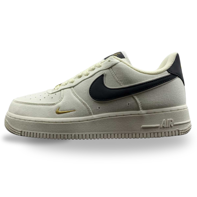 Nike Air Force 1 - '07 - Beige / Black / Gold