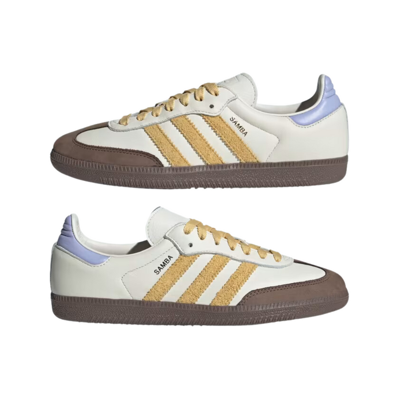 Tênis Adidas Samba OG Feminino "Oat Violet Tone" Amarelo / Marrom