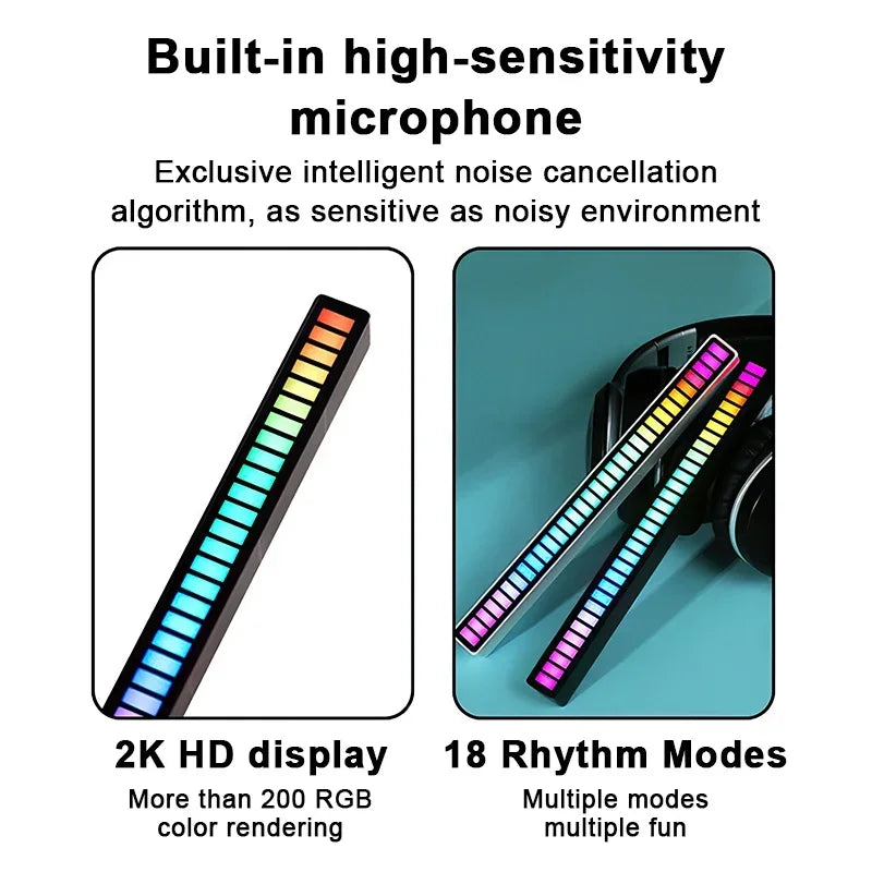 Barras De Led Sensor Rítmica Rgb Torre Musica Controle Som