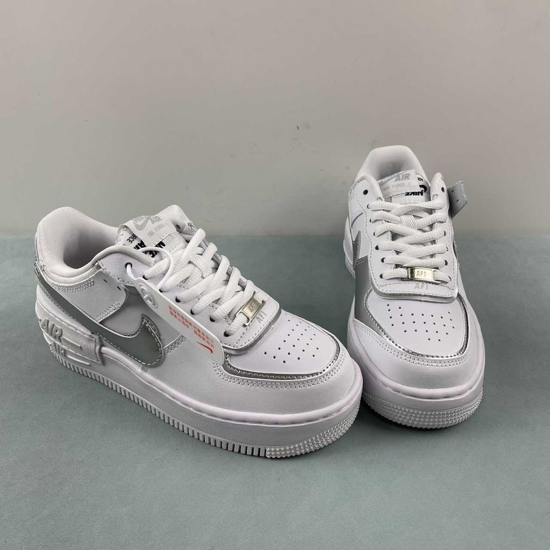 Nike Air Force 1 - Shadow - White / Metallic Silver