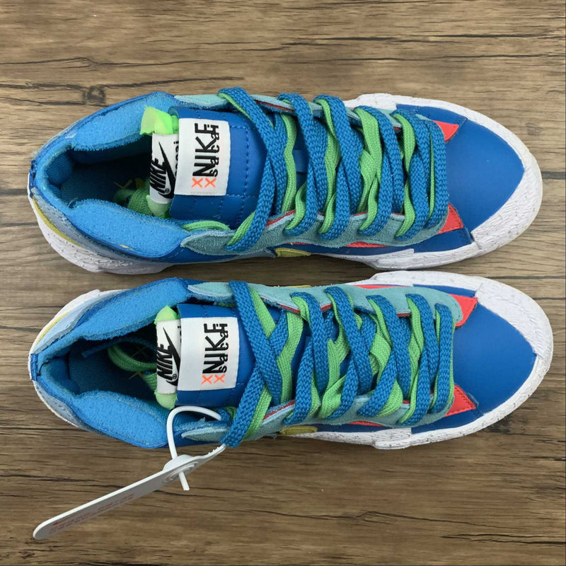 Nike Sacai - Blazer Low - Kawas  - White / Green / Lake Blue