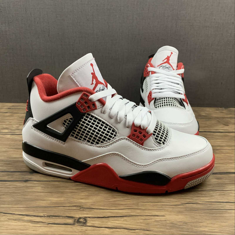 Nike Air Jordan 4 Retro - White / Fire Red - Black - Tech Grey